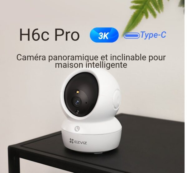 EZVIZ H6c Pro 3K – Caméra intérieure intelligente panoramique Wi-Fi