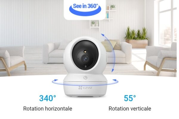 EZVIZ H6c Pro 3K – Caméra intérieure intelligente panoramique Wi-Fi