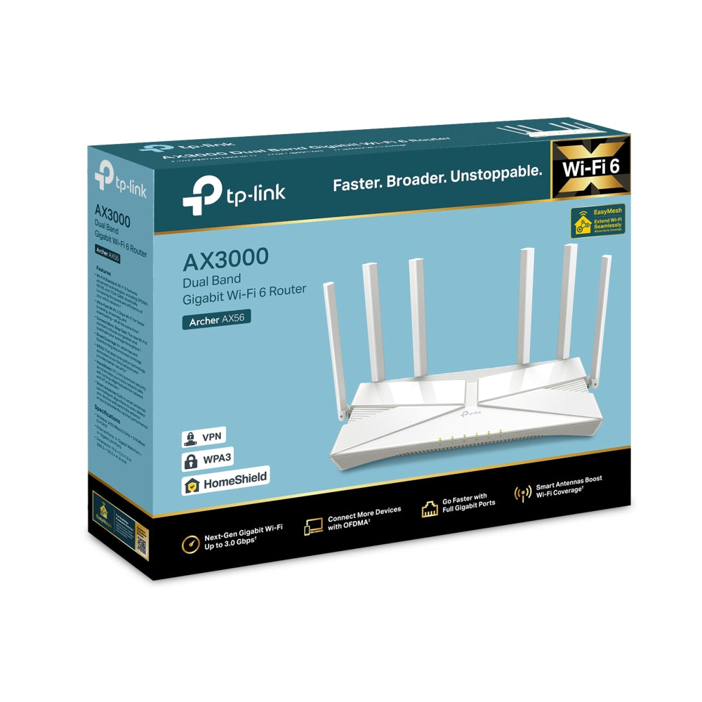 TP-LINK ARCHER AX56 AX3000 Gigabit Wi-Fi 6 Router – TP-Link TP-LINK ARCHER AX56 AX3000 Gigabit Wi-Fi 6 Router - TP-Link
