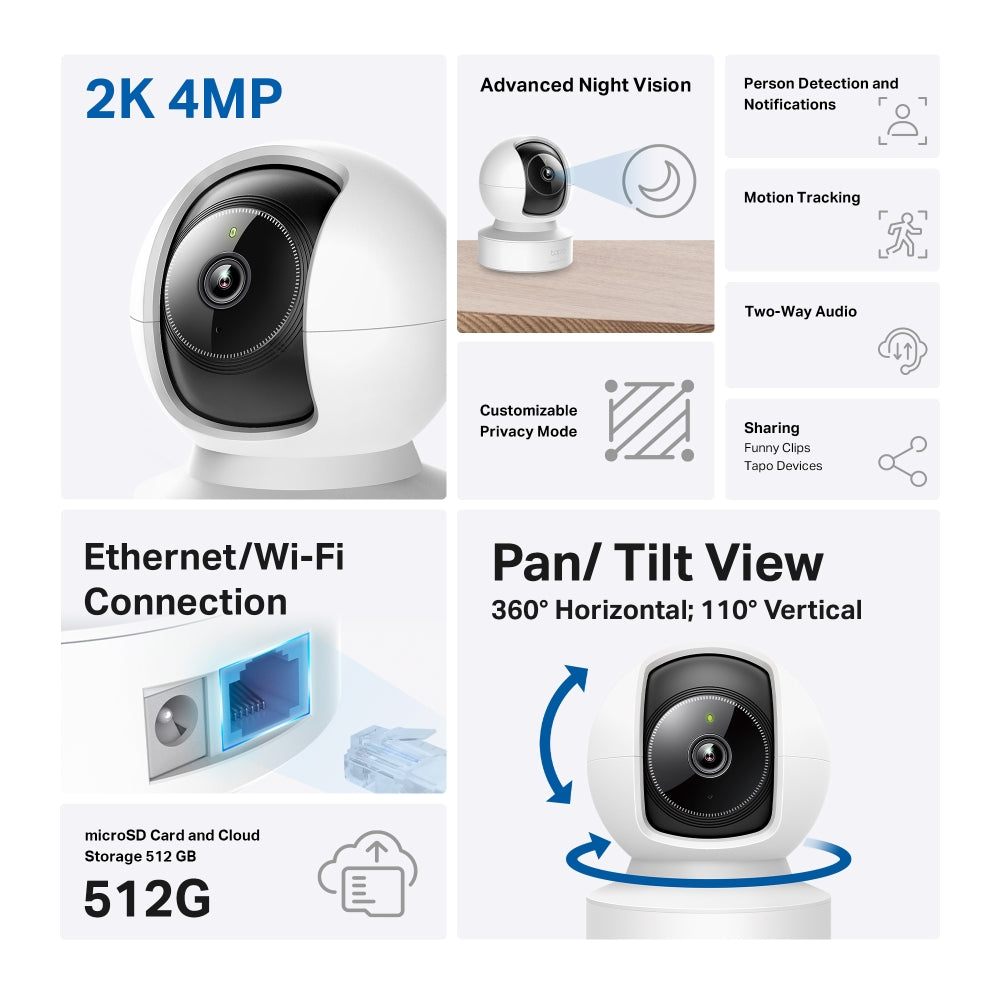 TP-Link Tapo C222 – Caméra WiFi/Ethernet 2K 4MP TP-Link Tapo C222 – Caméra WiFi/Ethernet 2K 4MP