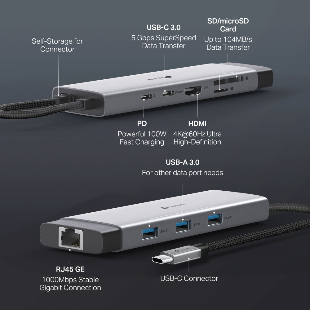 TP-Link UH9120C – Hub USB-C 9-en-1 HDMI 4K Gigabit