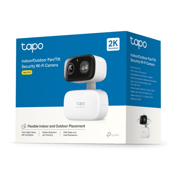 TP-LINK TAPO C216 – Caméra WiFi 2K 3MP Pan/Tilt Indoor/Outdoor